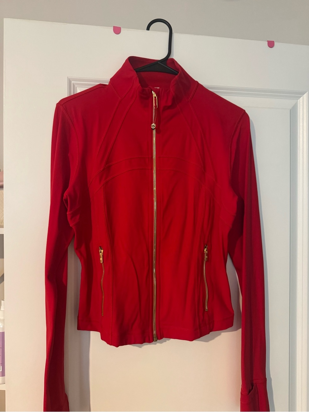 lululemon athletica Oxford Red Zip Define Jacket with Gold Zippers